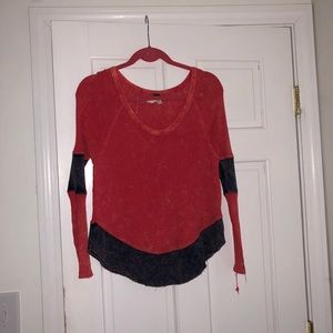 Free People waffle thermal top
